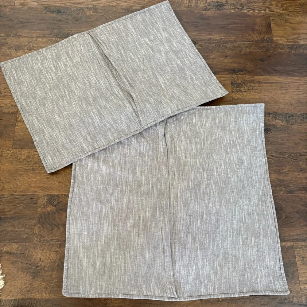 Restoration Hardware Sloane Gray Textured Quilted Cotton Shams Euro & Standard